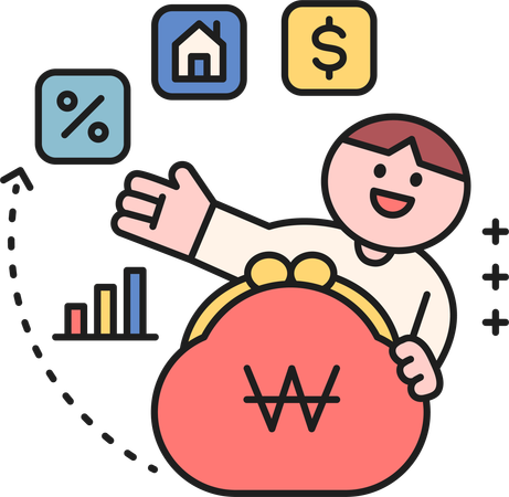 Man showing financial analysis  Illustration