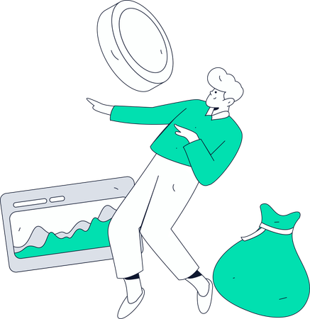 Man showing financial analysis report  Illustration