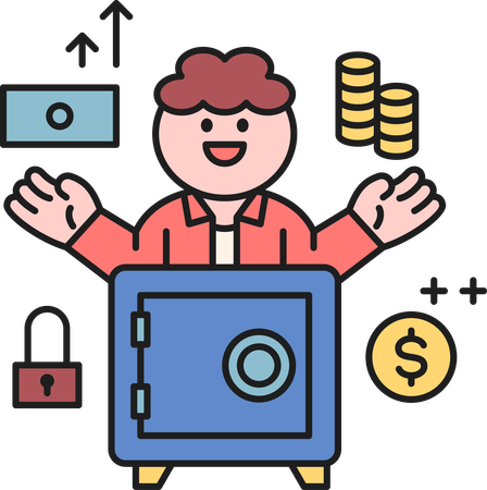 Man showing financial investment  Illustration