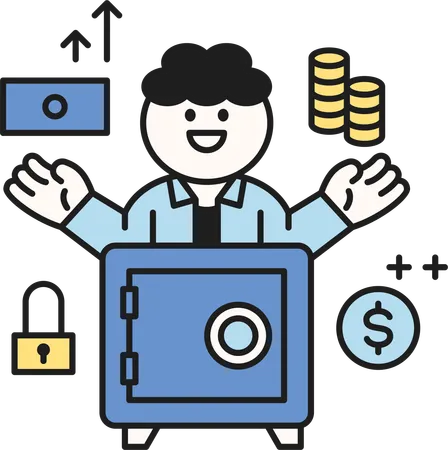 Man showing financial investment  Illustration