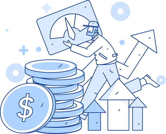 Man showing financial performance  Illustration