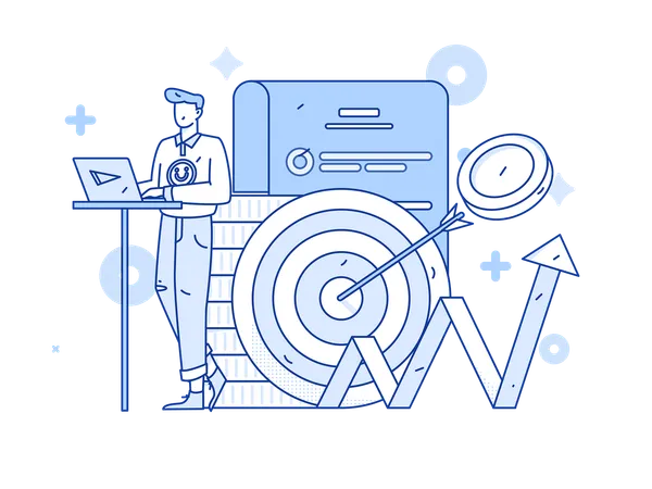 Man showing financial performance  Illustration