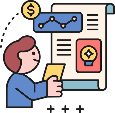 Man showing financial receipt  Illustration