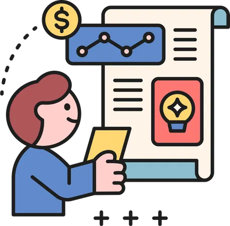 Man showing financial receipt  Illustration