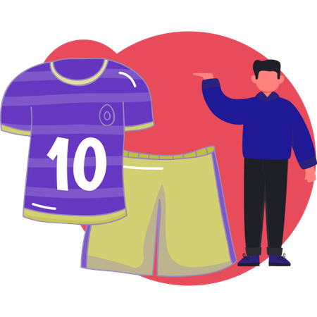 Man showing football uniform  Illustration