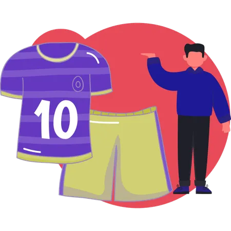 Man showing football uniform  Illustration