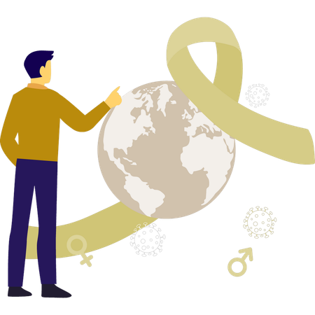 Man showing global aids day  Illustration