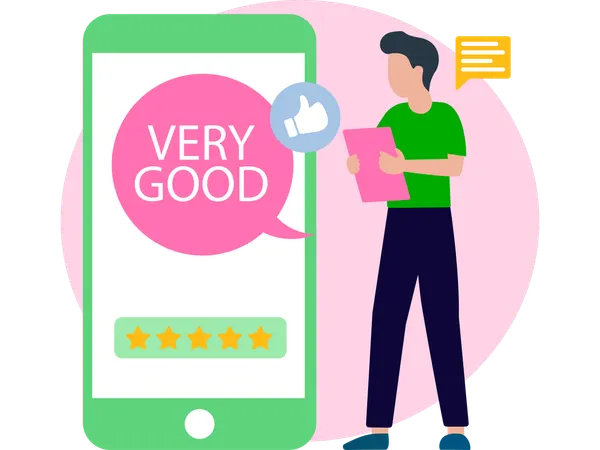 Man showing good review  Illustration