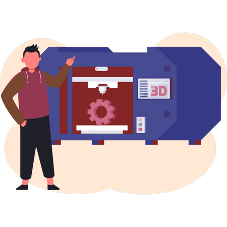 Man showing graphic print  Illustration