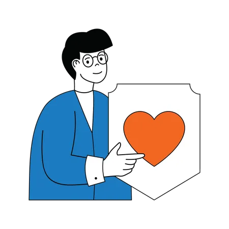 Man showing heart  Illustration