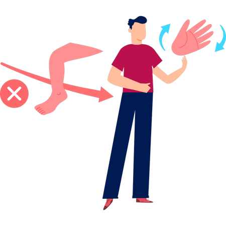 Man  showing human hand  Illustration