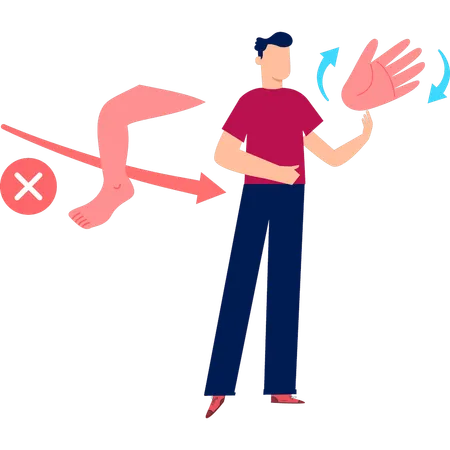 Man  showing human hand  Illustration