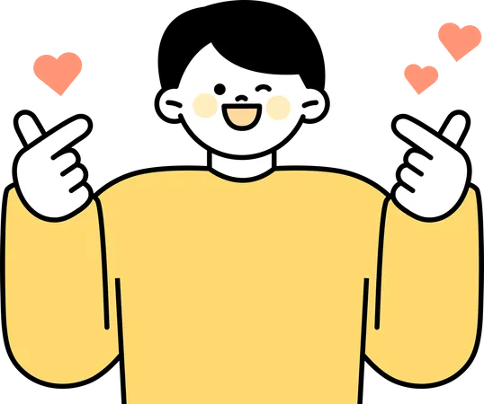 Man showing i love you gesture  Illustration