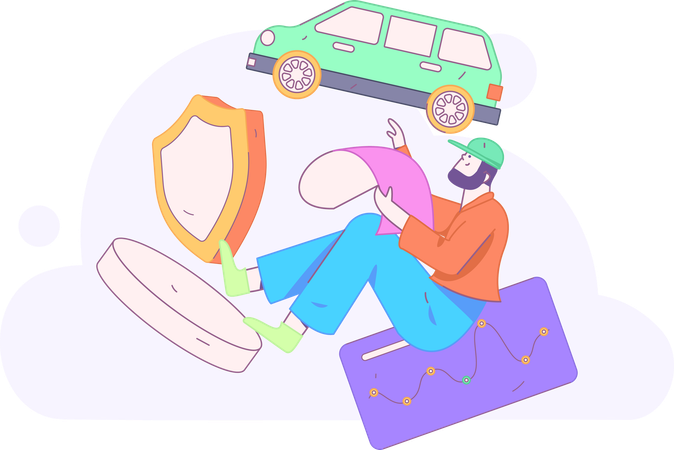 Man Showing Insurance Payment Policy  Illustration