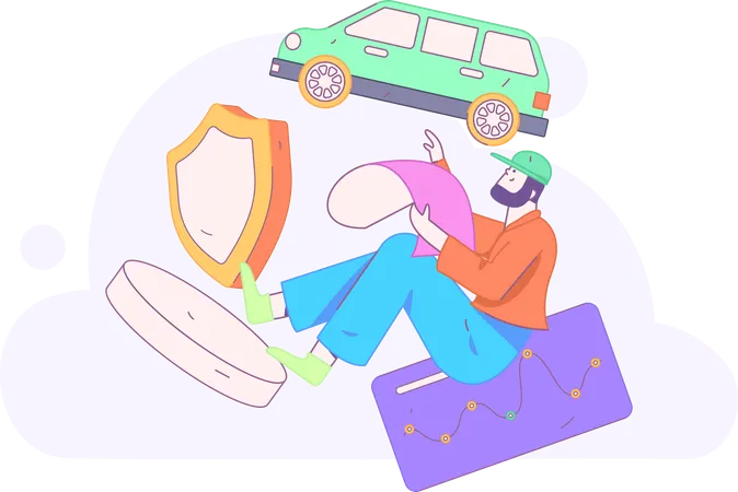 Man Showing Insurance Payment Policy  Illustration