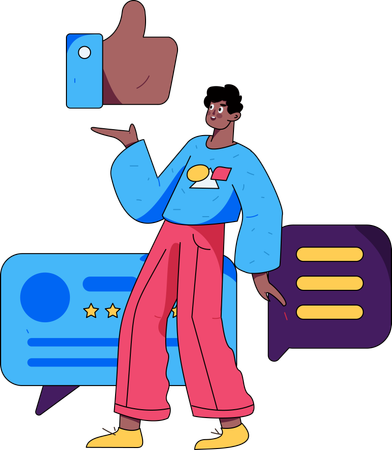 Man showing like  Illustration