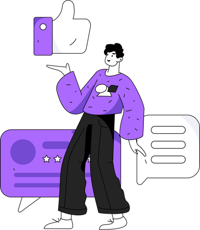 Man showing like  Illustration