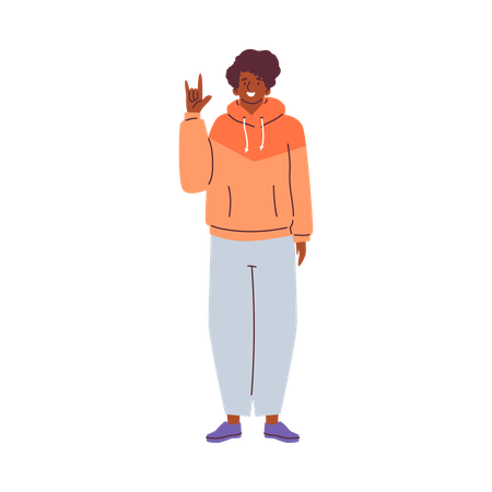 Man showing love gesture with sign language  Illustration