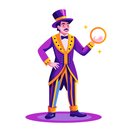 Man showing magic trick  Illustration