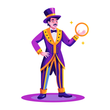 Man showing magic trick  Illustration