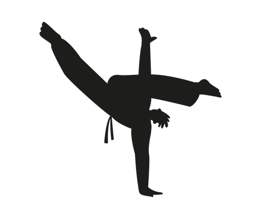 Man showing martial arts pose  Illustration