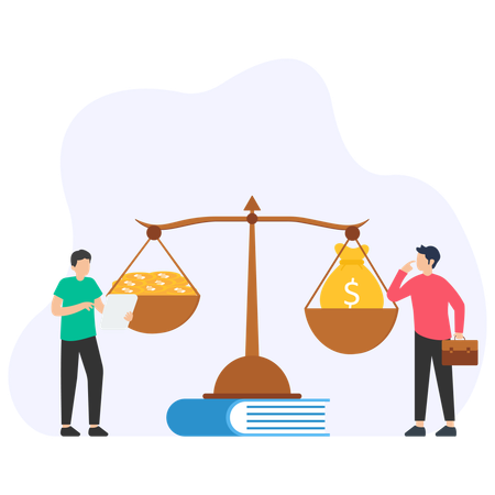 MAn showing Money Value  Illustration