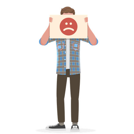 Man showing negative facial expression  Illustration