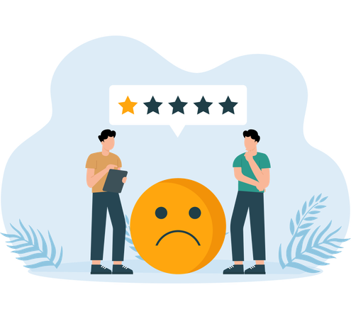 Man showing Negative Feedback  Illustration