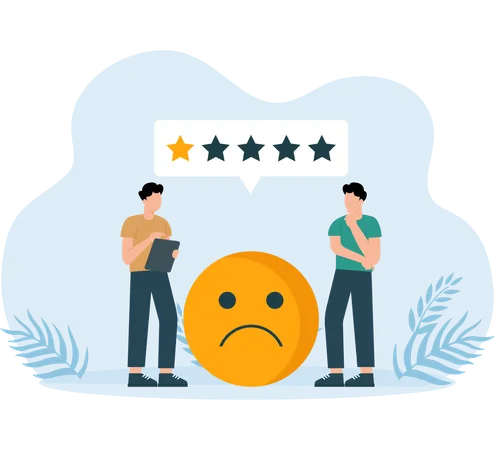 Man showing Negative Feedback  Illustration