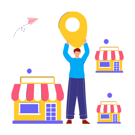 Man showing new Franchising  Illustration