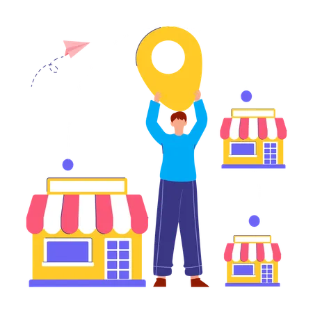 Man showing new Franchising  Illustration