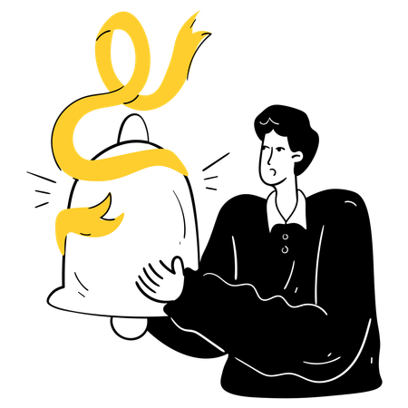 Man showing No Notifications  Illustration