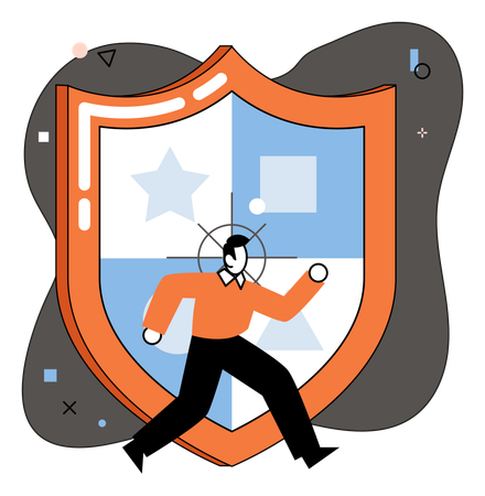 Man showing protection shield  Illustration
