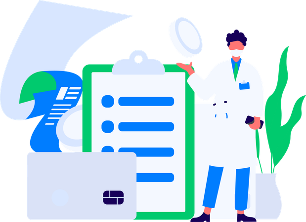 Man showing Purchase Checkout  Illustration
