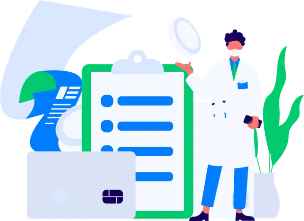 Man showing Purchase Checkout  Illustration