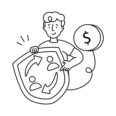 Man showing Recurring Billing  Illustration