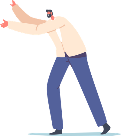 Man showing side hand gesture  Illustration