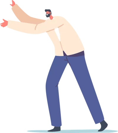 Man showing side hand gesture  Illustration