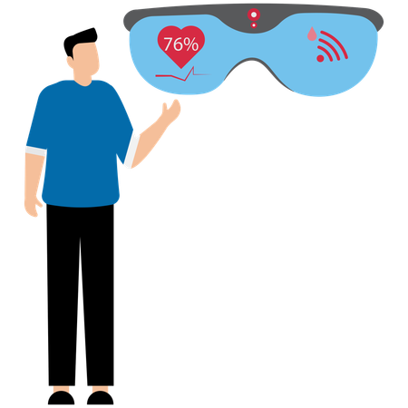 Man showing Smart Glasses Innovation  Illustration