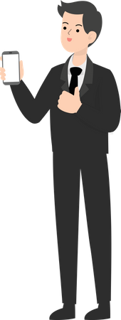 Man Showing Smartphone  Illustration