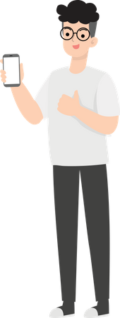 Man Showing Smartphone  Illustration