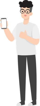 Man Showing Smartphone  Illustration