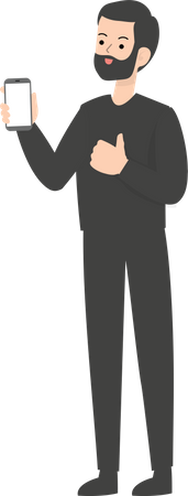 Man Showing Smartphone  Illustration