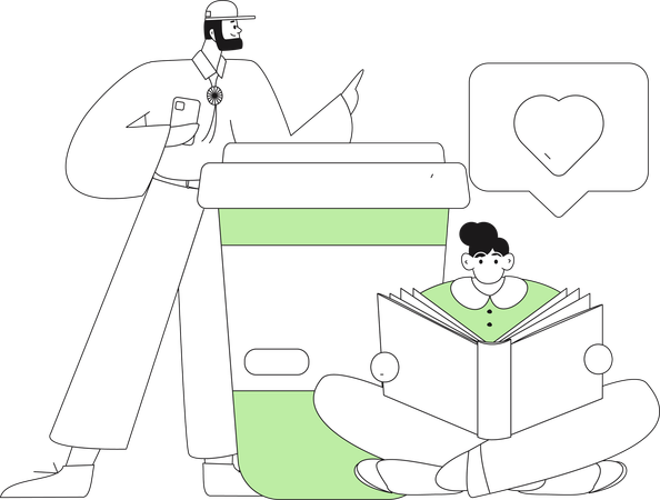 Man showing social media like  Illustration