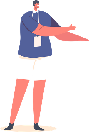 Man showing something  Illustration