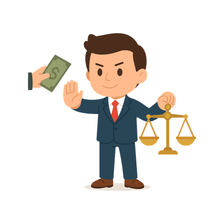 Man showing Strong Leadership Honesty And Integrity  Illustration