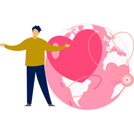 Man showing sugar free healthy world  Illustration