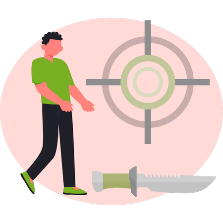 Man  showing target goal  Illustration