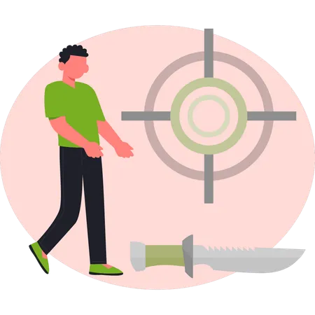 Man  showing target goal  Illustration