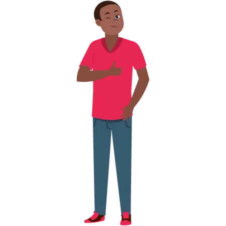 Man showing thumbs up Illustration